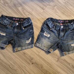 The Children's Place Distressed Denim Shorts - Dark Blue